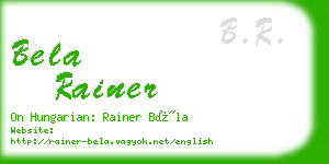bela rainer business card